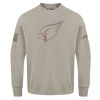 NFL ARIZONA CARDINALS NEUTRAL CHANDAIL À COL ROND EN MOLLETON À ÉPAULES TOMBANTES POUR HOMME (TAUPE)