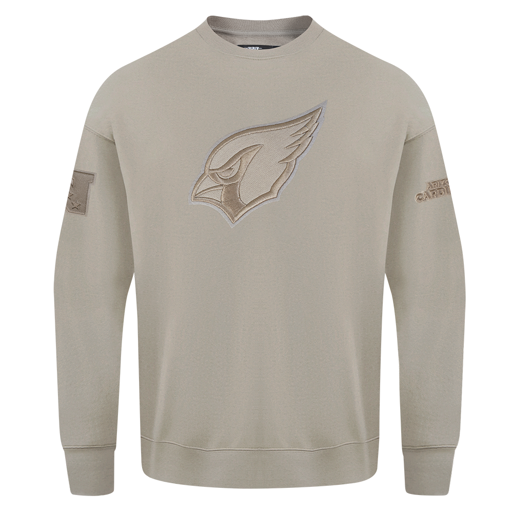 NFL ARIZONA CARDINALS NEUTRAL CHANDAIL À COL ROND EN MOLLETON À ÉPAULES TOMBANTES POUR HOMME (TAUPE)