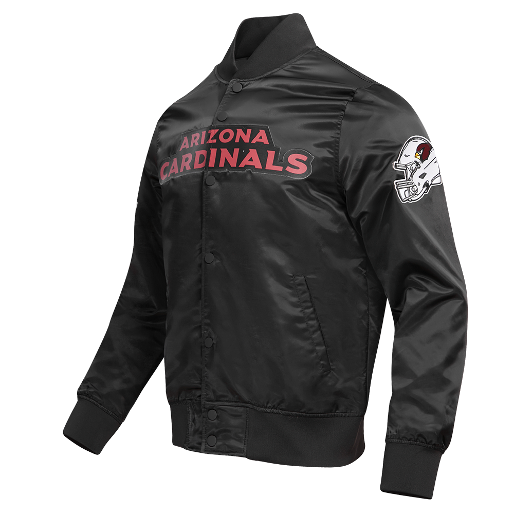 NFL ARIZONA CARDINALS CLASSIC SATIN MEN'S SATIN JACKET (BLACK)
