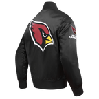 NFL ARIZONA CARDINALS CLASSIC SATIN MEN'S SATIN JACKET (BLACK)