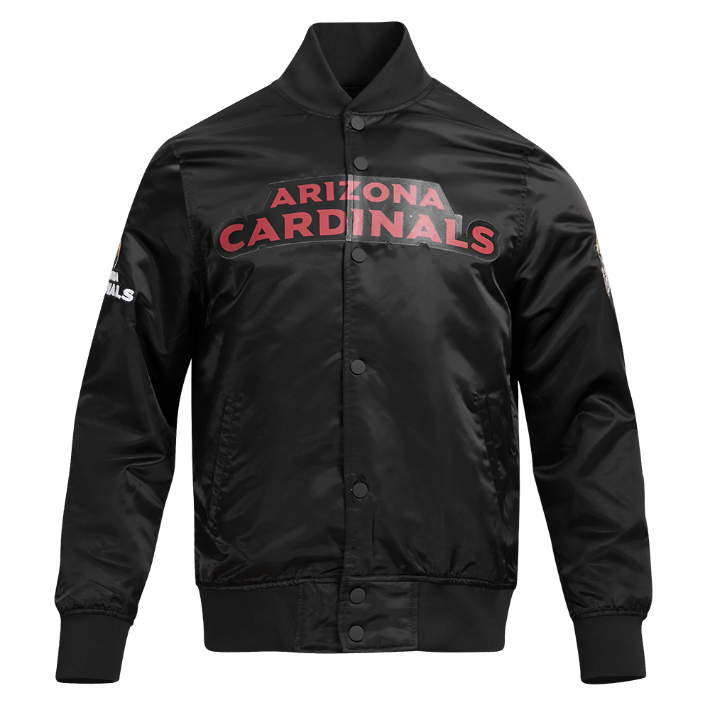 NFL ARIZONA CARDINALS CLASSIC SATIN MEN'S SATIN JACKET (BLACK)