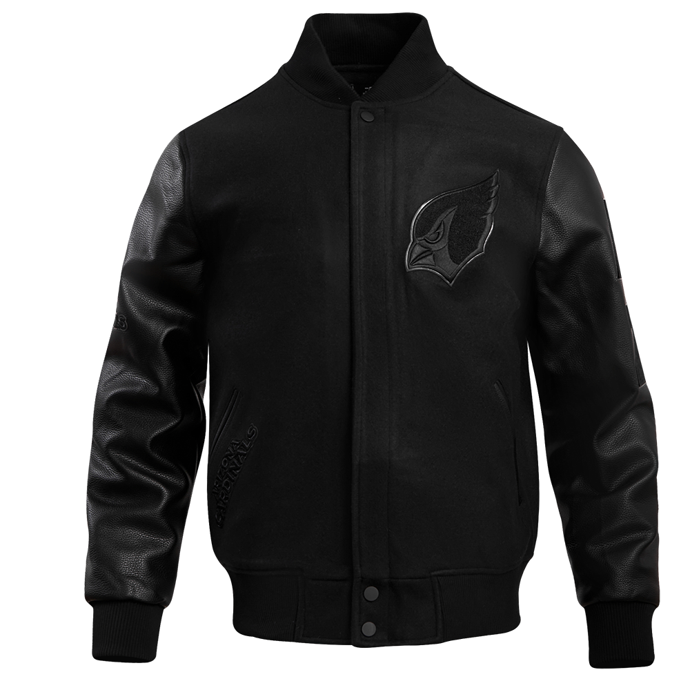 NFL ARIZONA CARDINALS TRIPLE BLACK BLOUSON COLLÉGIAL EN LAINE POUR HOMME (TRIPLE NOIR HOMME)