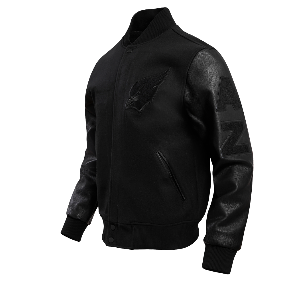 NFL ARIZONA CARDINALS TRIPLE BLACK BLOUSON COLLÉGIAL EN LAINE POUR HOMME (TRIPLE NOIR HOMME)