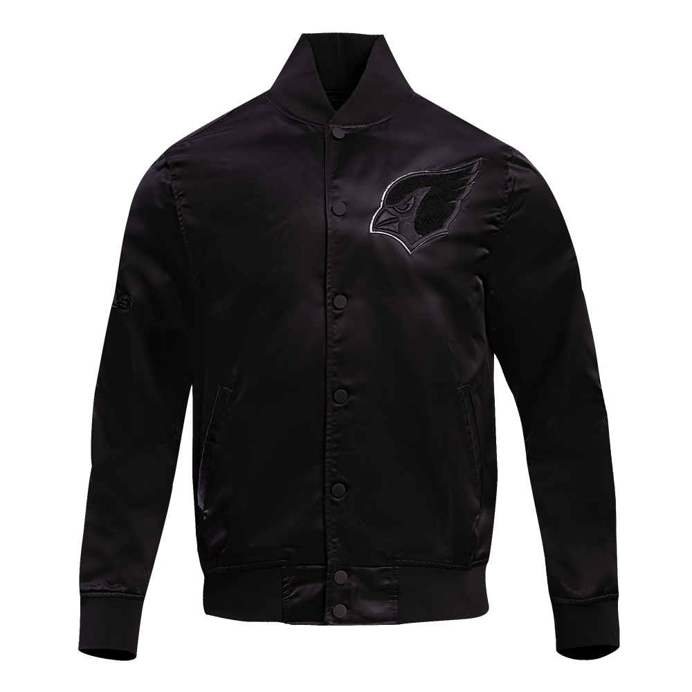 NFL ARIZONA CARDINALS TRIPLE BLACK MEN'S SATIN JACKET (TRIPLE BLACK MEN'S)