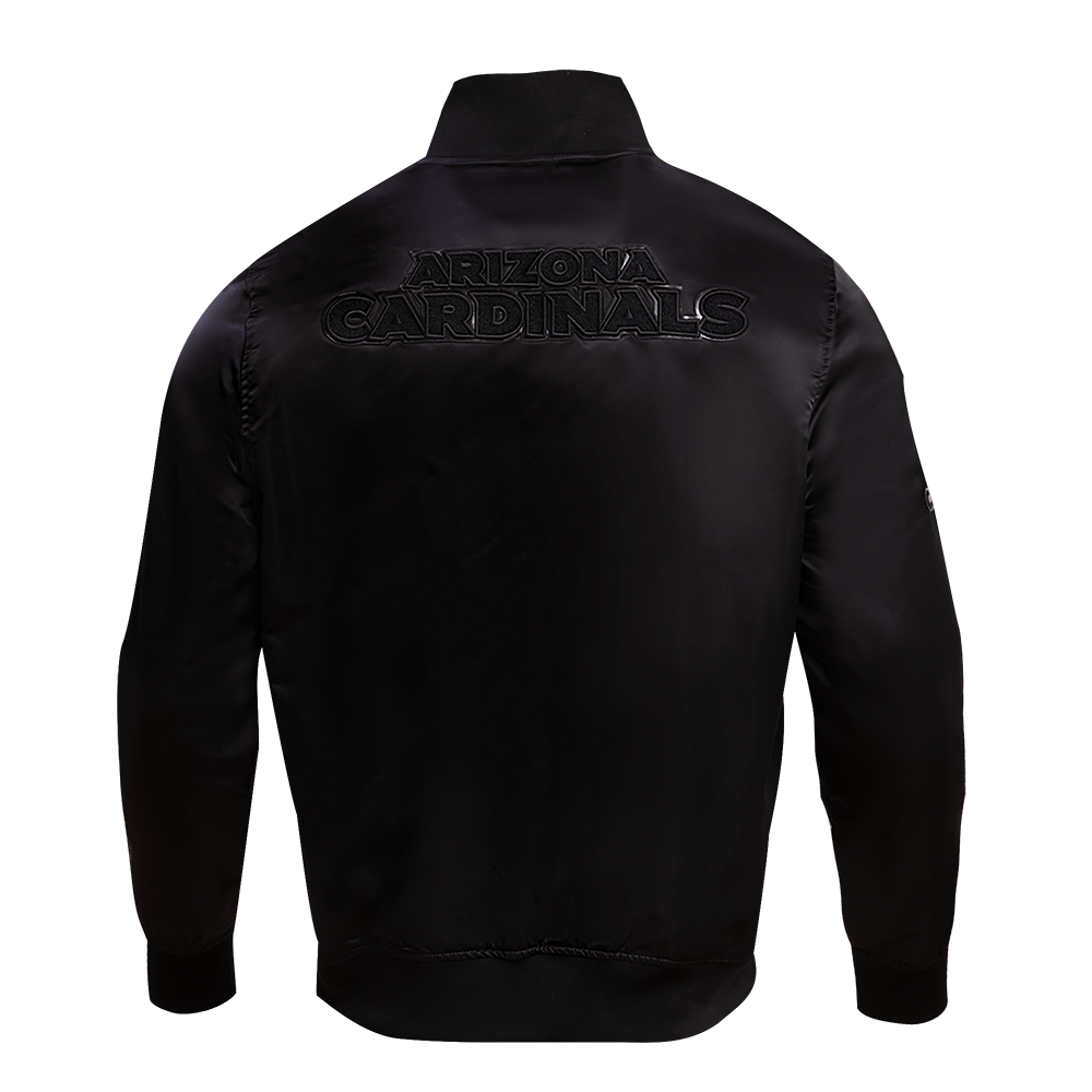 NFL ARIZONA CARDINALS TRIPLE BLACK MEN'S SATIN JACKET (TRIPLE BLACK MEN'S)