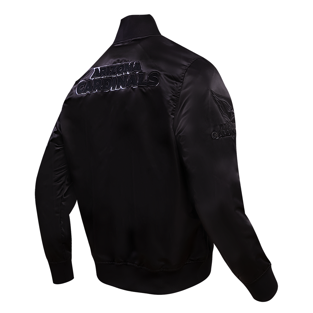 NFL ARIZONA CARDINALS TRIPLE BLACK MEN'S SATIN JACKET (TRIPLE BLACK MEN'S)