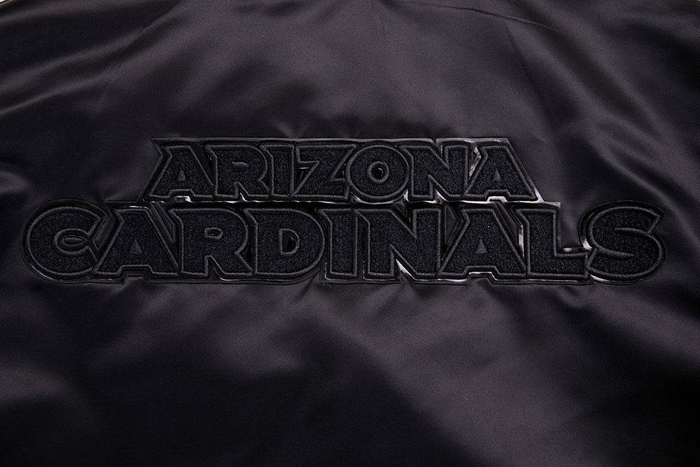 NFL ARIZONA CARDINALS TRIPLE BLACK MEN'S SATIN JACKET (TRIPLE BLACK MEN'S)