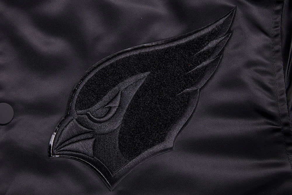 NFL ARIZONA CARDINALS TRIPLE BLACK MEN'S SATIN JACKET (TRIPLE BLACK MEN'S)