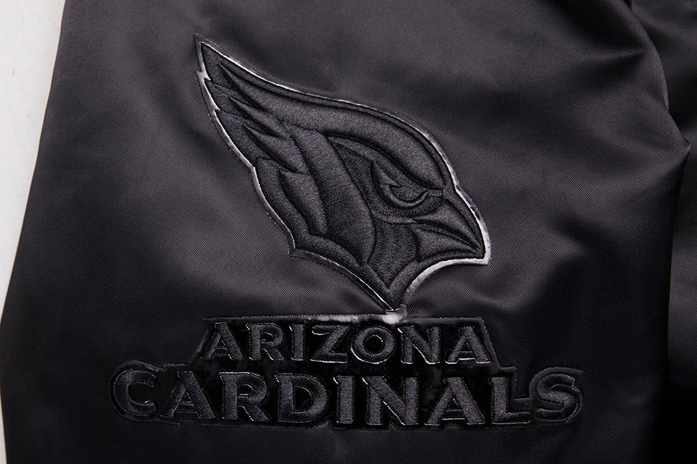 NFL ARIZONA CARDINALS TRIPLE BLACK MEN'S SATIN JACKET (TRIPLE BLACK MEN'S)