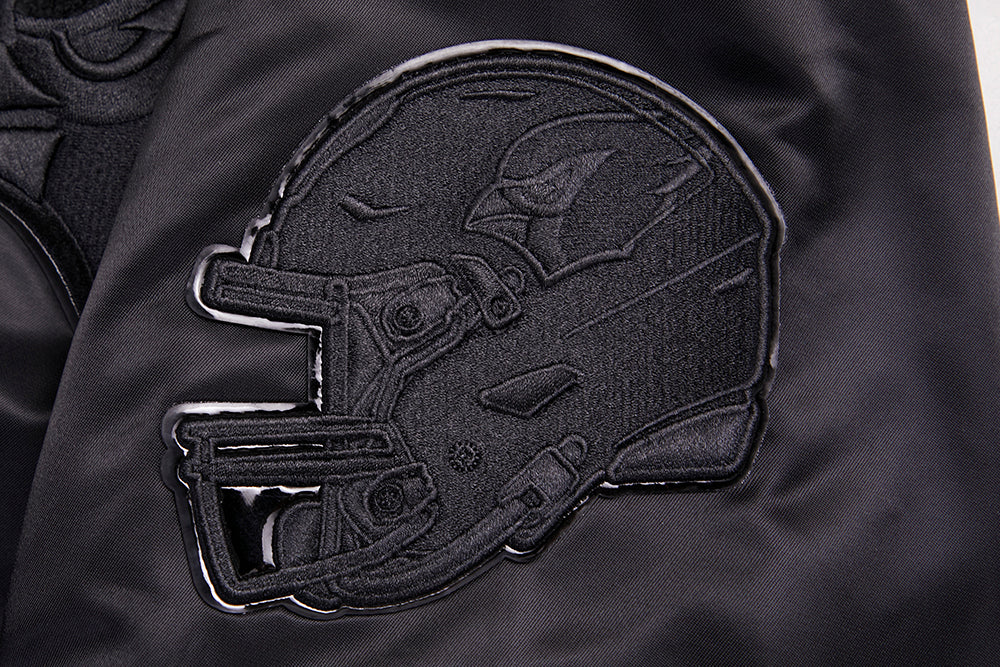 NFL ARIZONA CARDINALS TRIPLE BLACK MEN'S SATIN JACKET (TRIPLE BLACK MEN'S)