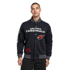 NFL ARIZONA CARDINALS PRO GAME DAY MEN'S DBL KNIT JACKET (BLACK/SILVER/WHITE)