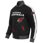 NFL ARIZONA CARDINALS PRO GAME DAY MEN'S DBL KNIT JACKET (BLACK/SILVER/WHITE)