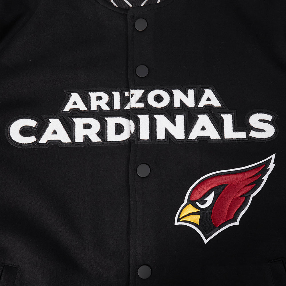 NFL ARIZONA CARDINALS PRO GAME DAY MEN'S DBL KNIT JACKET (BLACK/SILVER/WHITE)