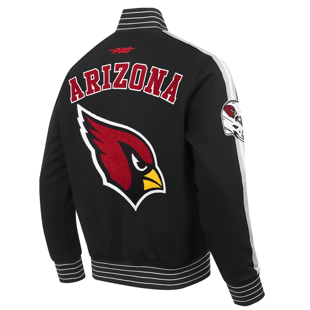 NFL ARIZONA CARDINALS PRO GAME DAY MEN'S DBL KNIT JACKET (BLACK/SILVER/WHITE)