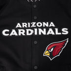 NFL ARIZONA CARDINALS PRO GAME DAY MEN'S DBL KNIT JACKET (BLACK/SILVER/WHITE)