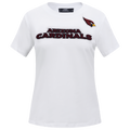 NFL ARIZONA CARDINALS CLASSIC T-SHIRT AJUSTÉ EN JERSEY SIMPLE À MANCHES COURTES POUR FEMME (BLANC)