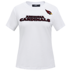 NFL ARIZONA CARDINALS CLASSIC T-SHIRT AJUSTÉ EN JERSEY SIMPLE À MANCHES COURTES POUR FEMME (BLANC)