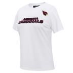 NFL ARIZONA CARDINALS CLASSIC T-SHIRT AJUSTÉ EN JERSEY SIMPLE À MANCHES COURTES POUR FEMME (BLANC)