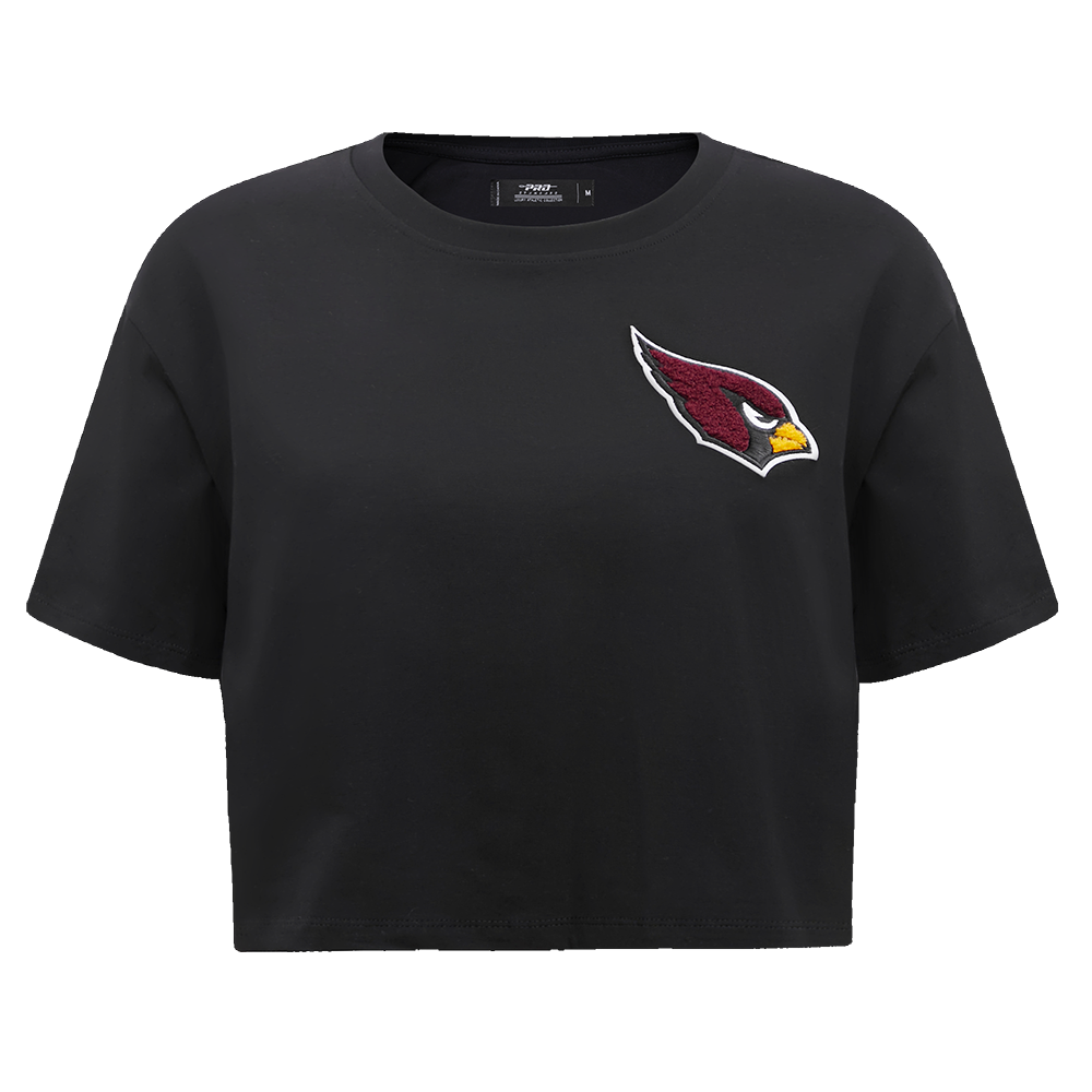 NFL ARIZONA CARDINALS CLASSIC T-SHIRT EN JERSEY SIMPLE À COUPE CARRÉE POUR FEMME (NOIR)