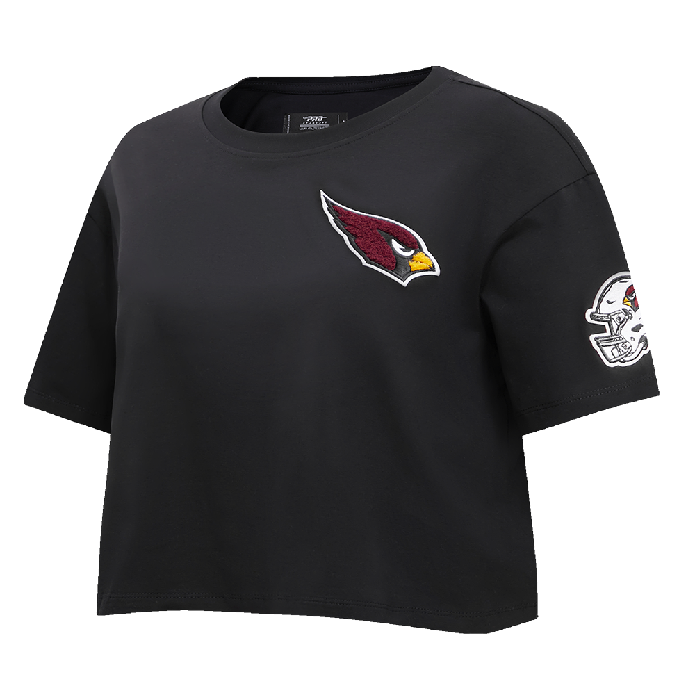 NFL ARIZONA CARDINALS CLASSIC T-SHIRT EN JERSEY SIMPLE À COUPE CARRÉE POUR FEMME (NOIR)