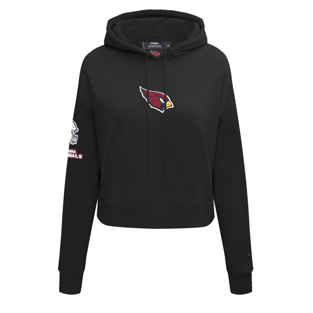 NFL ARIZONA CARDINALS CLASSIC CHANDAIL À CAPUCHON COURT EN MOLLETON POUR FEMME (NOIR)