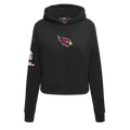 NFL ARIZONA CARDINALS CLASSIC CHANDAIL À CAPUCHON COURT EN MOLLETON POUR FEMME (NOIR)