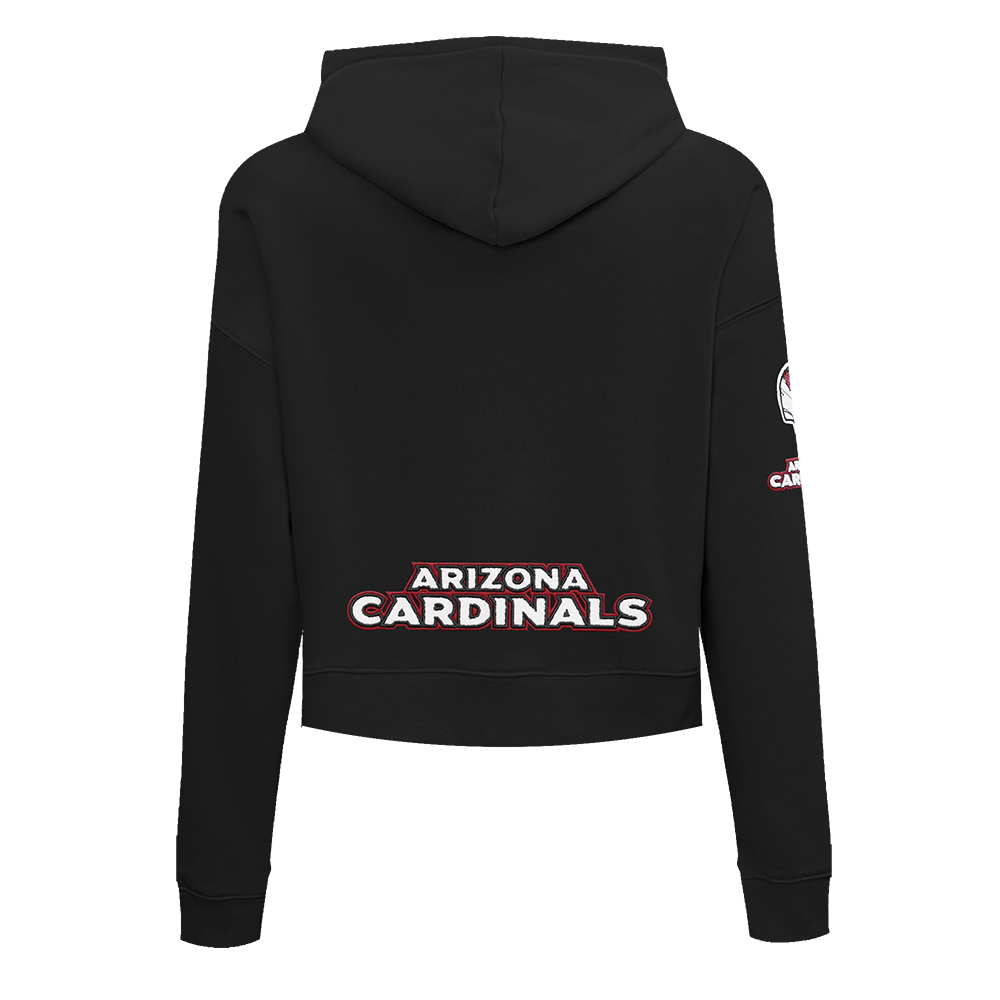NFL ARIZONA CARDINALS CLASSIC CHANDAIL À CAPUCHON COURT EN MOLLETON POUR FEMME (NOIR)