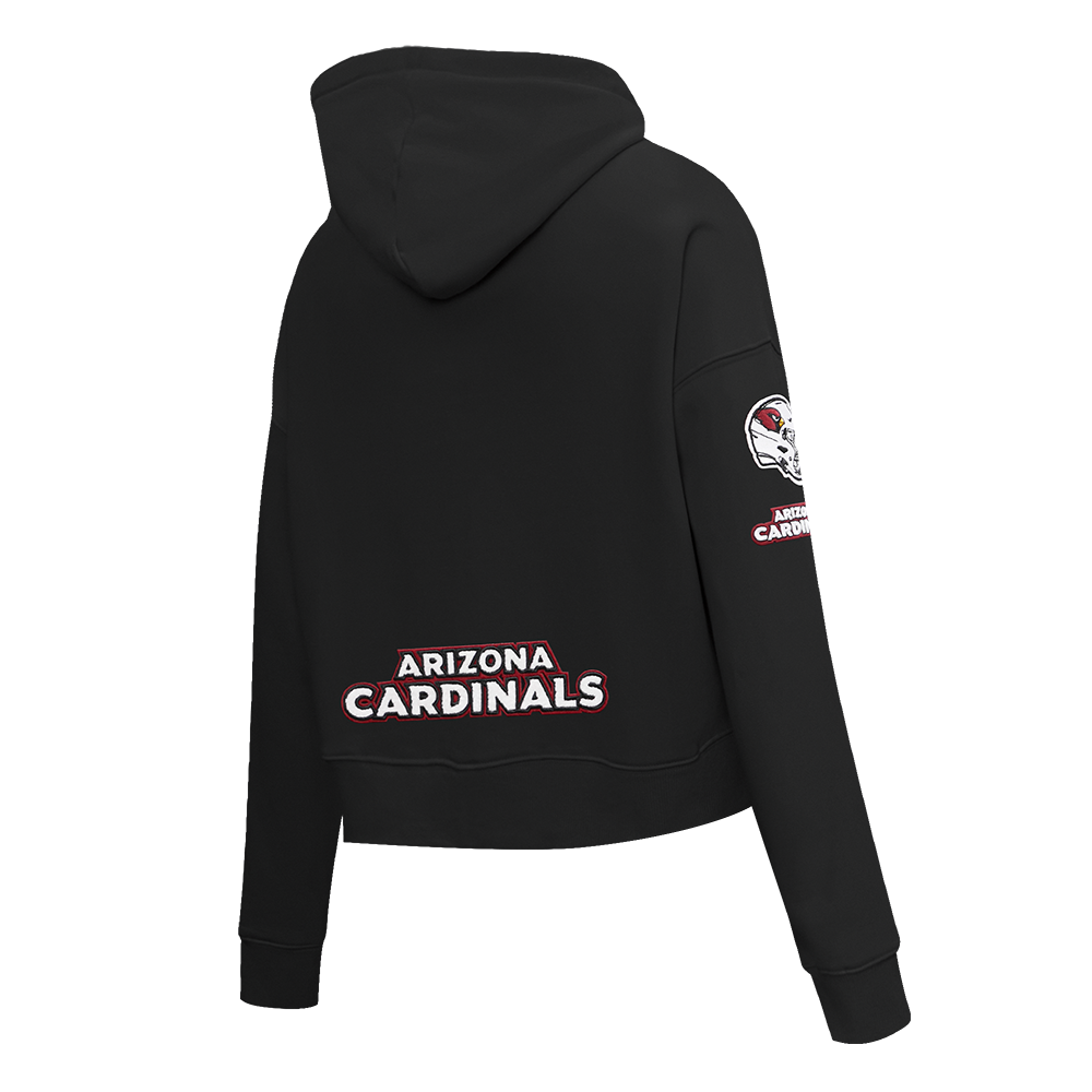 NFL ARIZONA CARDINALS CLASSIC CHANDAIL À CAPUCHON COURT EN MOLLETON POUR FEMME (NOIR)