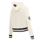 NFL ARIZONA CARDINALS RETRO CLASSIC CHANDAIL À CAPUCHON COURT CÔTELÉ POUR FEMME (COQUILLE D'ŒUF/NOIR)