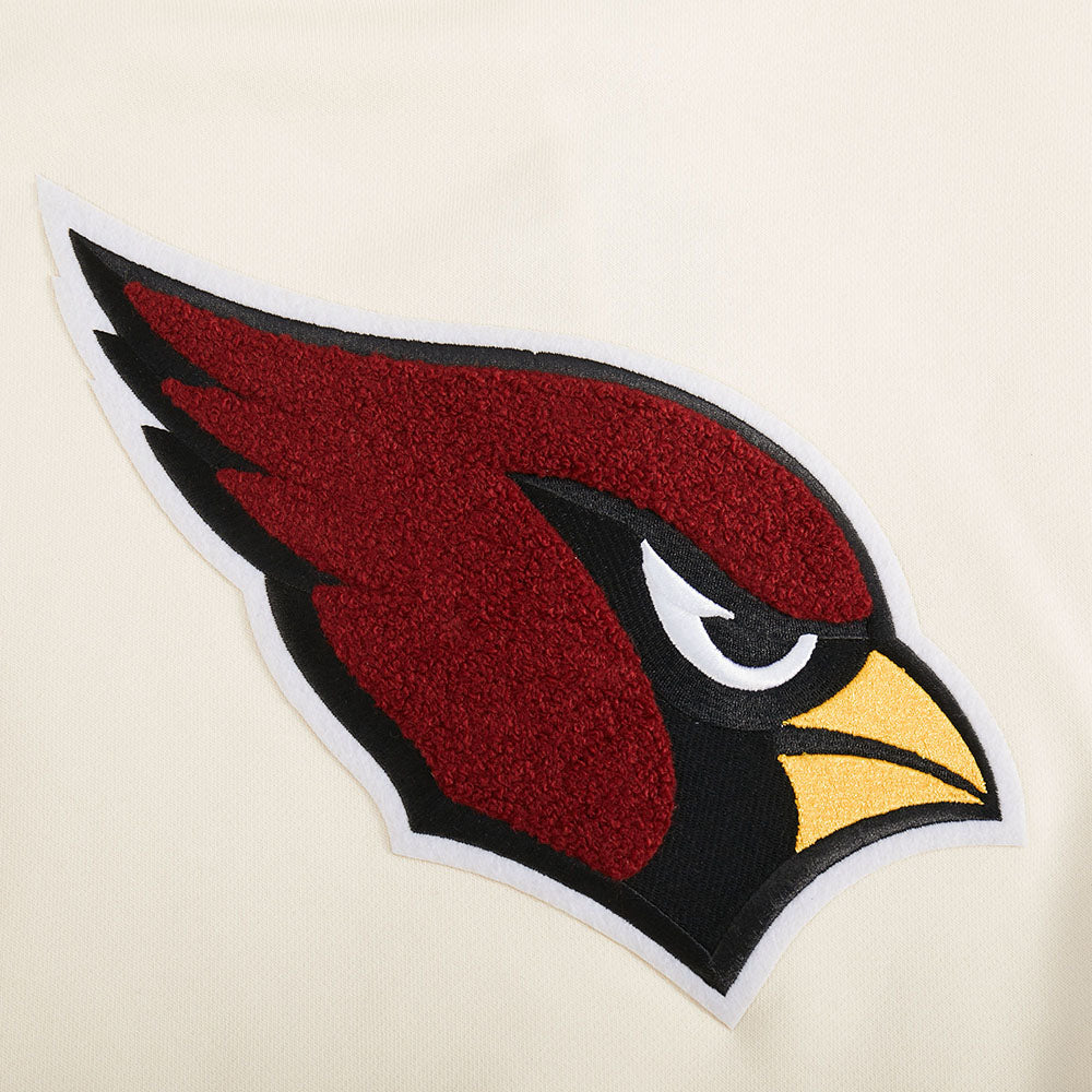 NFL ARIZONA CARDINALS RETRO CLASSIC CHANDAIL À CAPUCHON COURT CÔTELÉ POUR FEMME (COQUILLE D'ŒUF/NOIR)