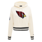 NFL ARIZONA CARDINALS RETRO CLASSIC CHANDAIL À CAPUCHON COURT CÔTELÉ POUR FEMME (COQUILLE D'ŒUF/NOIR)