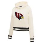 NFL ARIZONA CARDINALS RETRO CLASSIC CHANDAIL À CAPUCHON COURT CÔTELÉ POUR FEMME (COQUILLE D'ŒUF/NOIR)