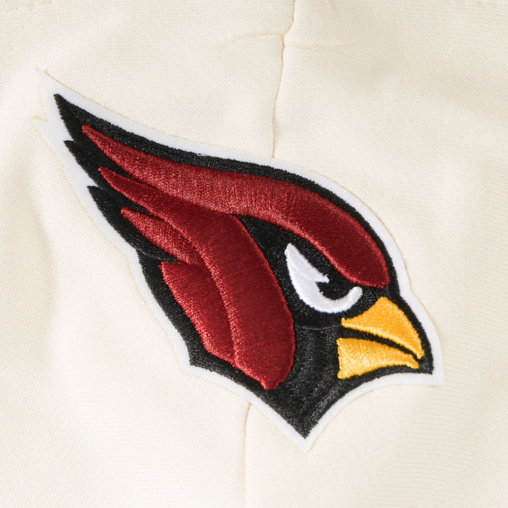 NFL ARIZONA CARDINALS RETRO CLASSIC CHANDAIL À CAPUCHON COURT CÔTELÉ POUR FEMME (COQUILLE D'ŒUF/NOIR)