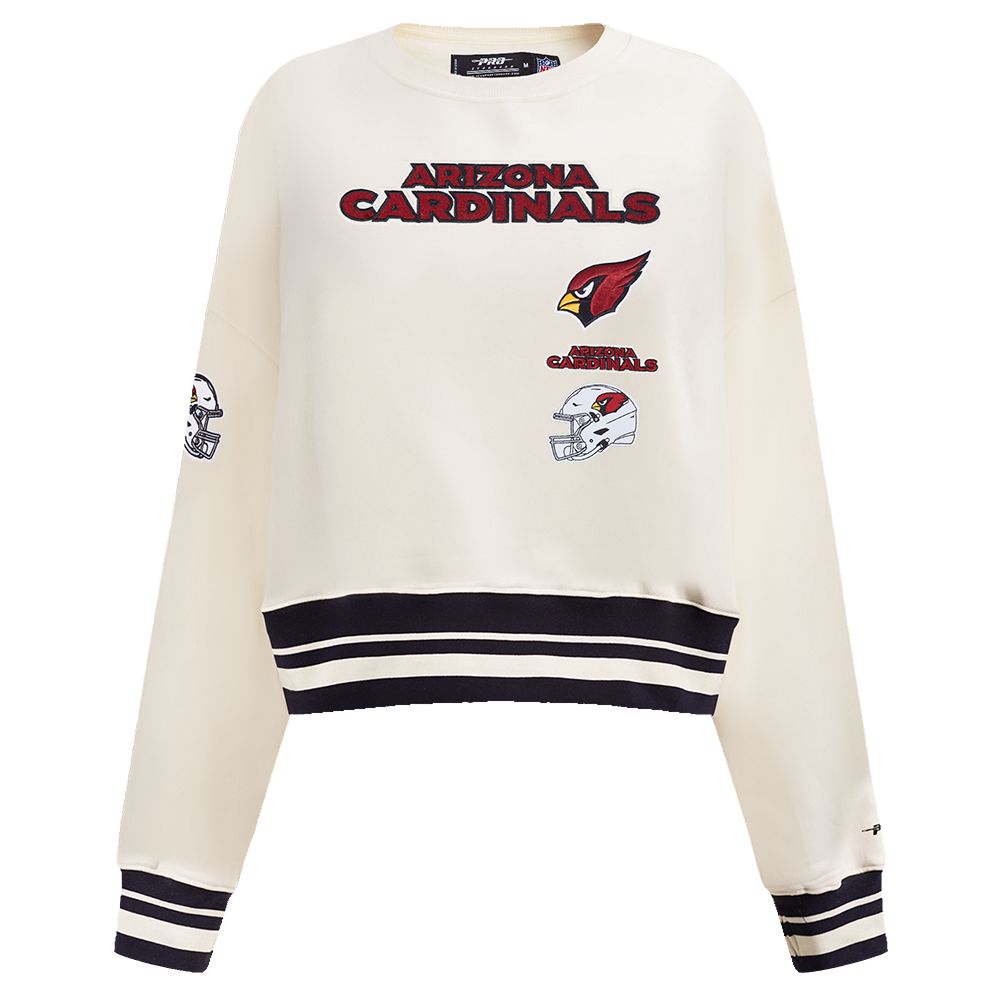 NFL ARIZONA CARDINALS RETRO CLASSIC CHANDAIL À COL ROND CÔTELÉ POUR FEMME (COQUILLE D'ŒUF/NOIR)