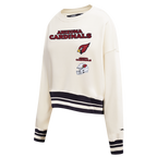 NFL ARIZONA CARDINALS RETRO CLASSIC CHANDAIL À COL ROND CÔTELÉ POUR FEMME (COQUILLE D'ŒUF/NOIR)
