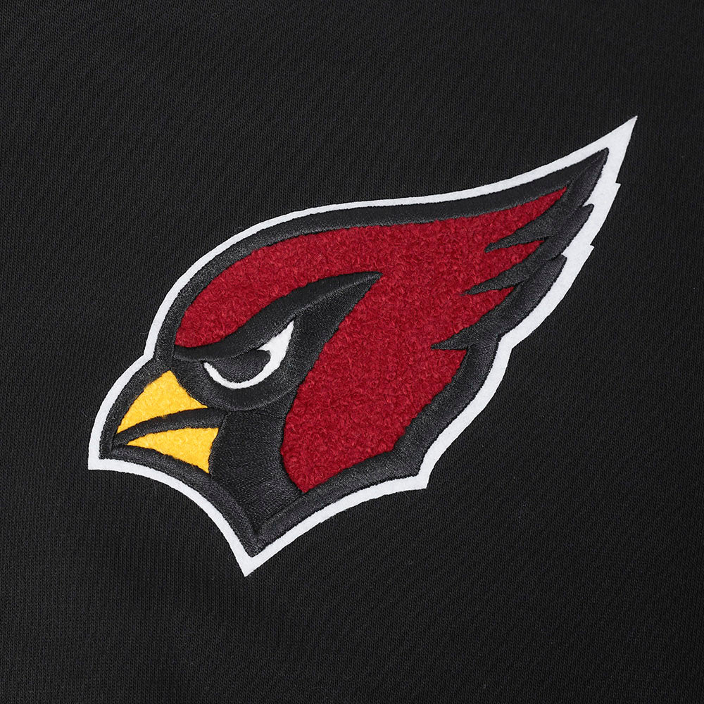NFL ARIZONA CARDINALS MASHUP WOMEN'S RIB CROPPED PO HOODIE (BLACK)