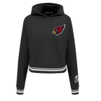 NFL ARIZONA CARDINALS MASHUP WOMEN'S RIB CROPPED PO HOODIE (BLACK)