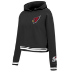 NFL ARIZONA CARDINALS MASHUP WOMEN'S RIB CROPPED PO HOODIE (BLACK)