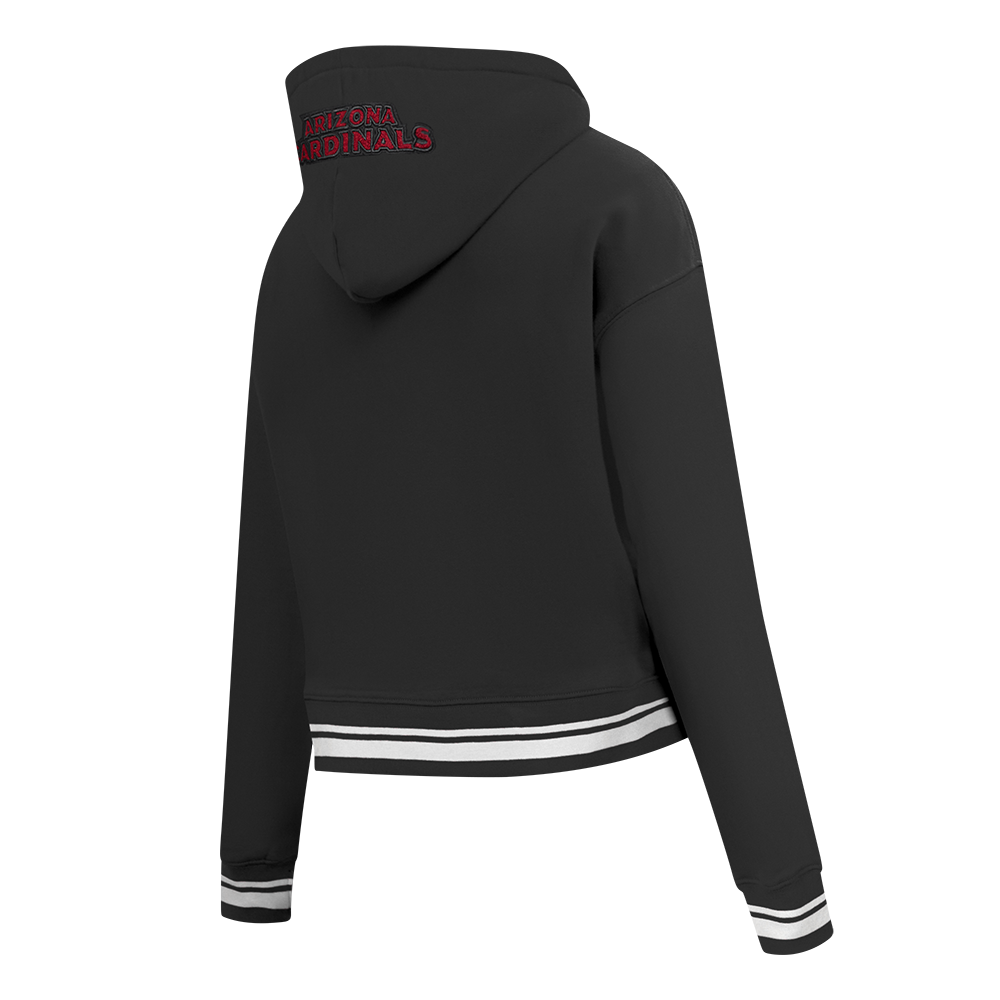 NFL ARIZONA CARDINALS MASHUP WOMEN'S RIB CROPPED PO HOODIE (BLACK)