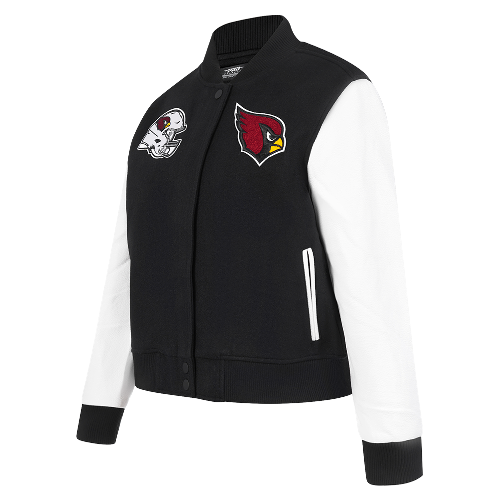 NFL ARIZONA CARDINALS CLASSIC WOMEN'S WOOL VARSITY JACKET (BLACK/WHITE)