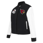 NFL ARIZONA CARDINALS CLASSIC WOMEN'S WOOL VARSITY JACKET (BLACK/WHITE)