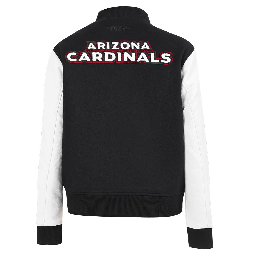 NFL ARIZONA CARDINALS CLASSIC WOMEN'S WOOL VARSITY JACKET (BLACK/WHITE)