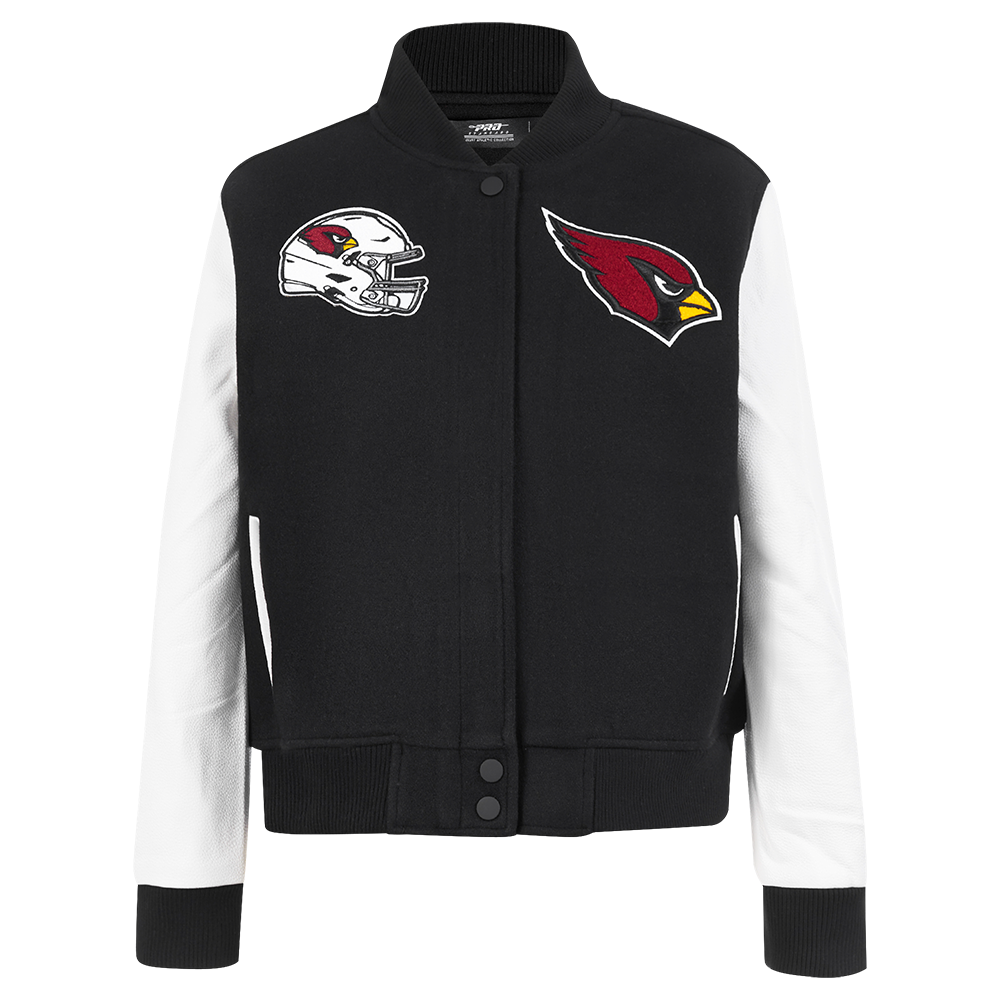 NFL ARIZONA CARDINALS CLASSIC WOMEN'S WOOL VARSITY JACKET (BLACK/WHITE)