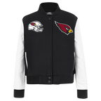 NFL ARIZONA CARDINALS CLASSIC WOMEN'S WOOL VARSITY JACKET (BLACK/WHITE)