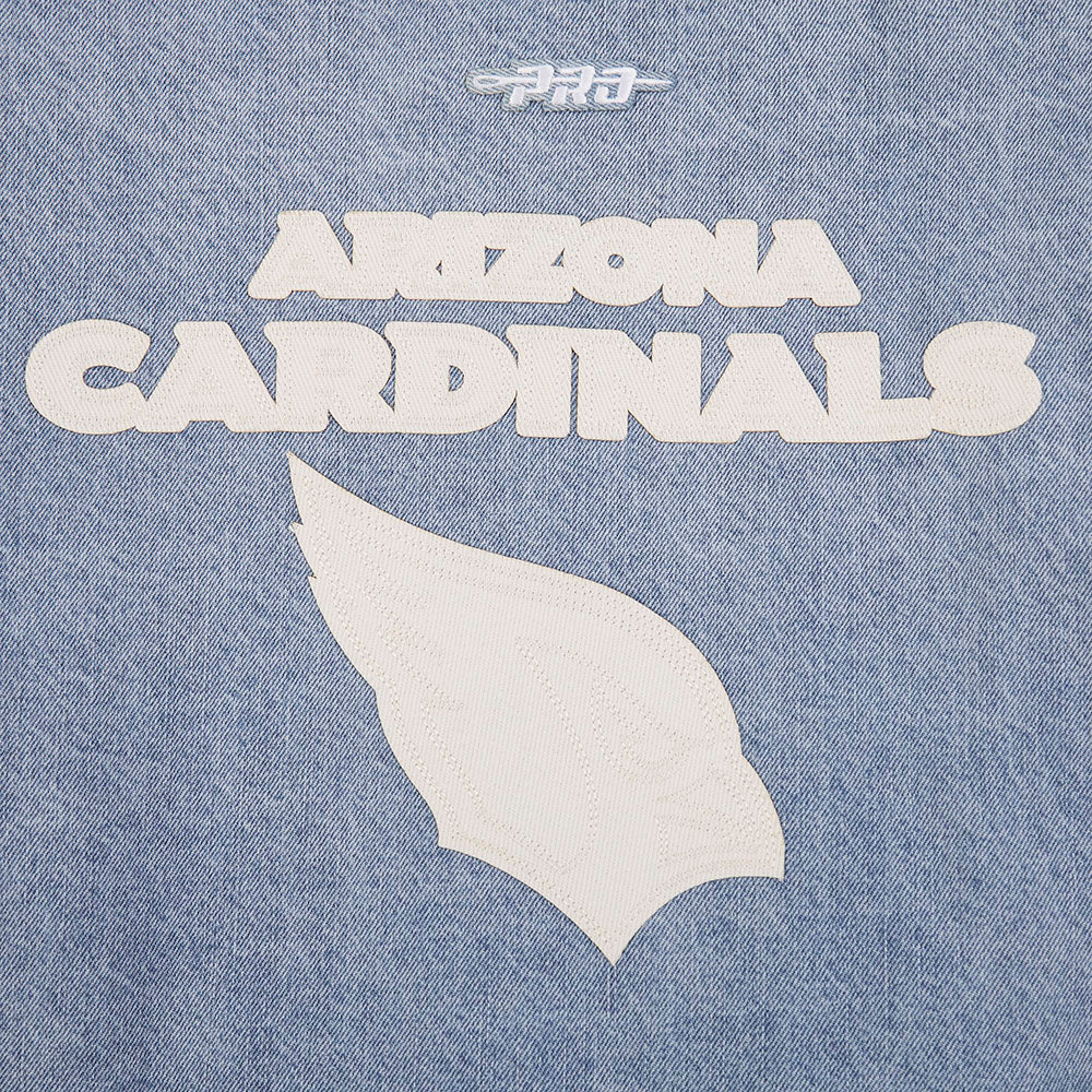 NFL ARIZONA CARDINALS VARSITY BLUES WOMEN'S DENIM VARSITY JACKET (DENIM/LINEN)