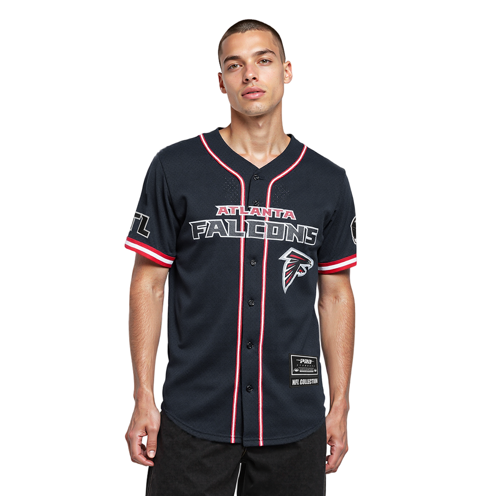 NFL ATLANTA FALCONS CLASSIC MESH CHEMISE BOUTONNÉE (NOIR/ROUGE)