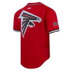 NFL ATLANTA FALCONS CLASSIC MESH BUTTON DOWN SHIRT (RED/BLACK)