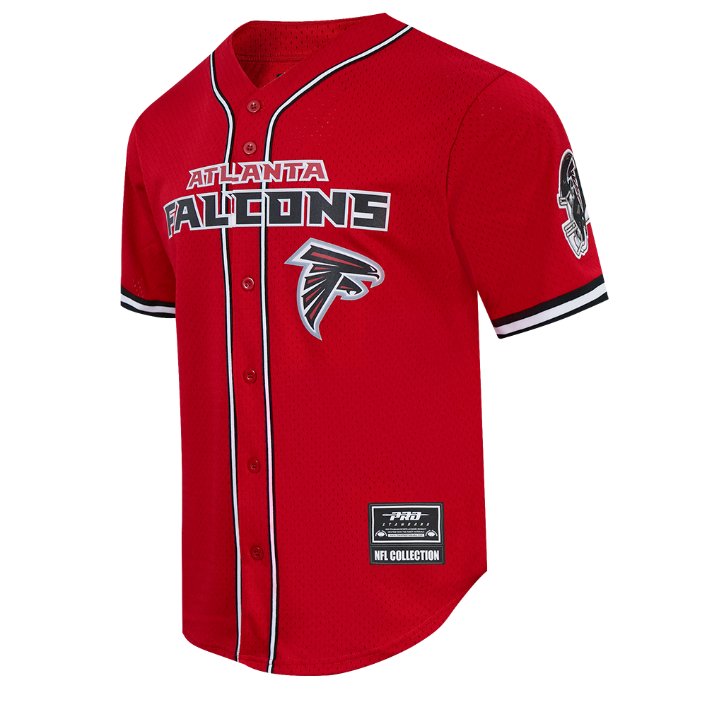 NFL ATLANTA FALCONS CLASSIC MESH BUTTON DOWN SHIRT (RED/BLACK)