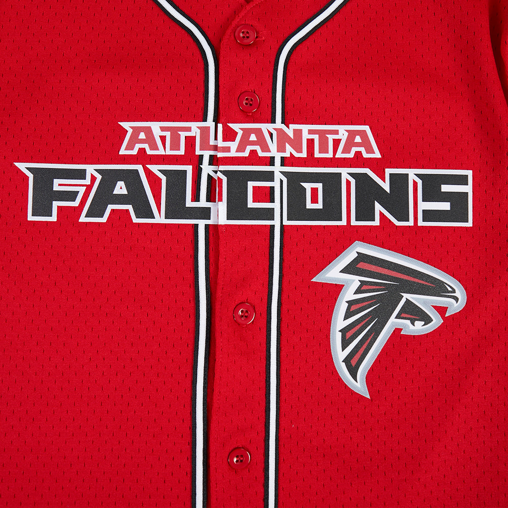 NFL ATLANTA FALCONS CLASSIC MESH BUTTON DOWN SHIRT (RED/BLACK)