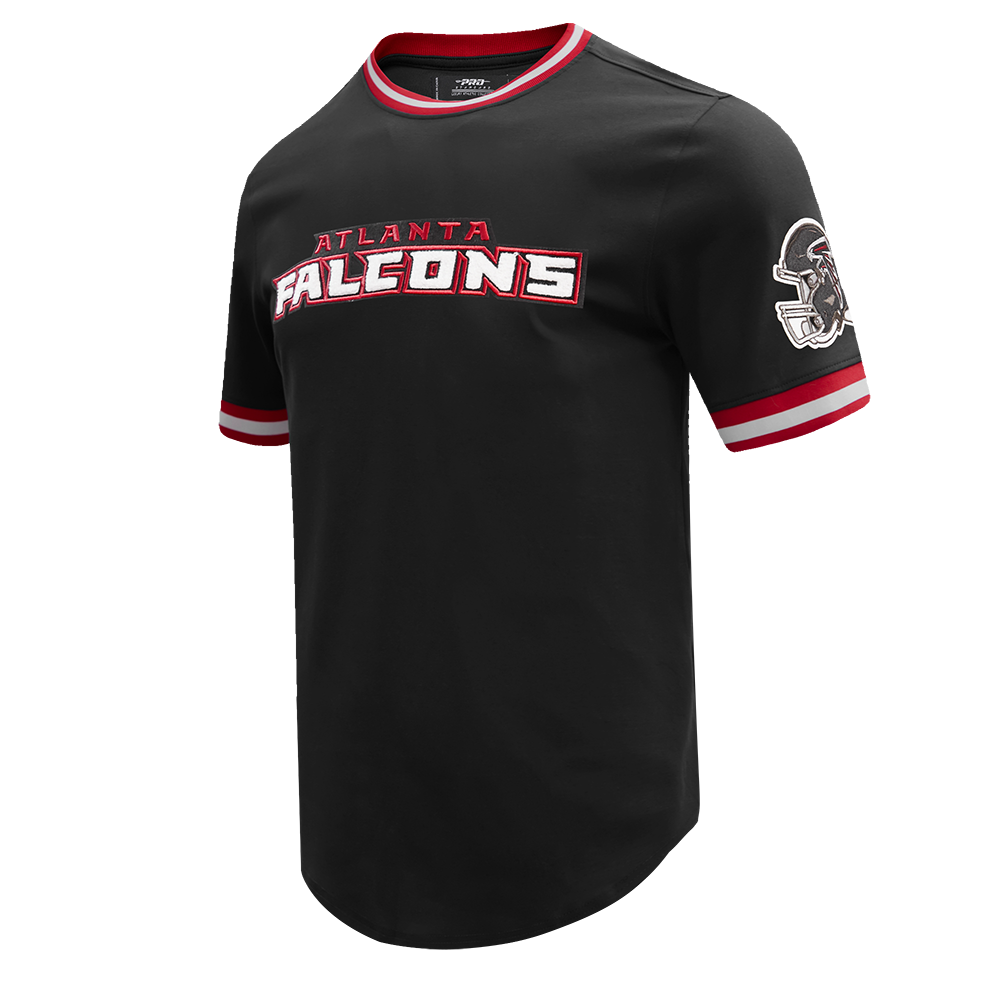 NFL ATLANTA  FALCONS CLASSIC CHENILLE MEN'S DOUBLE KNIT TEE (BLACK)